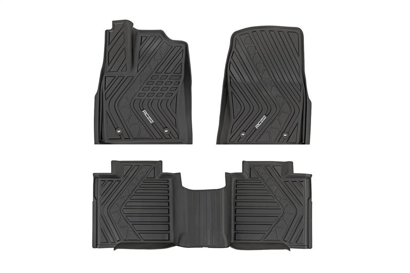 Rough Country Flex - Fit Floor Mats - FF - 71780 - Black Patch Performance - ROUGFF71780