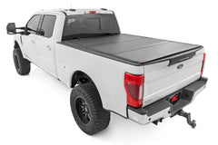 Rough Country Hard Tri-Fold Tonneau Bed Cover - 49220651 - TONNEAU COVER from Black Patch Performance