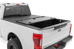 Rough Country Hard Tri-Fold Tonneau Bed Cover - 49220651 - TONNEAU COVER from Black Patch Performance