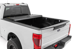 Rough Country Hard Tri-Fold Tonneau Bed Cover - 49220651 - TONNEAU COVER from Black Patch Performance
