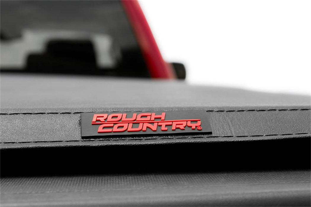 Rough Country Soft Tri-Fold Tonneau Bed Cover - 41517650 - TONNEAU COVER from Black Patch Performance