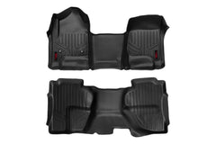 Rough Country Heavy Duty Floor Mats - M - 21142 - Black Patch Performance - ROUGM21142