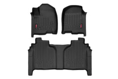 Rough Country Heavy Duty Floor Mats - M - 21612 - Black Patch Performance - ROUGM21612