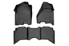 Rough Country Heavy Duty Floor Mats - M - 31213 - Black Patch Performance - ROUGM31213