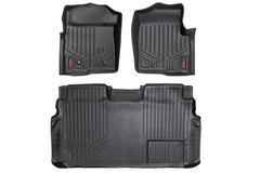 Rough Country Heavy Duty Floor Mats - M - 50912 - Black Patch Performance - ROUGM50912