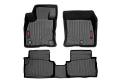 Rough Country Heavy Duty Floor Mats - M - 51100 - Black Patch Performance - ROUGM51100