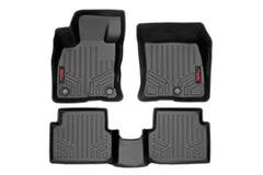 Rough Country Heavy Duty Floor Mats - M - 51102 - Black Patch Performance - ROUGM51102