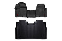 Rough Country Heavy Duty Floor Mats - M - 51153 - Black Patch Performance - ROUGM51153