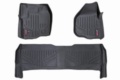 Rough Country Heavy Duty Floor Mats - M - 51213 - Black Patch Performance - ROUGM51213