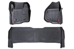 Rough Country Heavy Duty Floor Mats - M - 51223 - Black Patch Performance - ROUGM51223