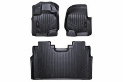 Rough Country Heavy Duty Floor Mats - M - 51512 - Black Patch Performance - ROUGM51512