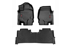 Rough Country Heavy Duty Floor Mats - M - 51515 - Black Patch Performance - ROUGM51515