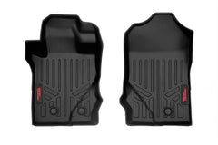 Rough Country Heavy Duty Floor Mats - M - 5160 - Black Patch Performance - ROUGM5160