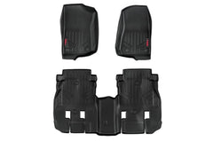 Rough Country Heavy Duty Floor Mats - M - 60112 - Black Patch Performance - ROUGM60112