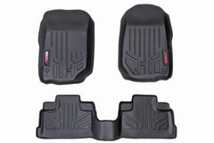 Rough Country Heavy Duty Floor Mats - M - 60712 - Black Patch Performance - ROUGM60712