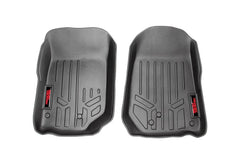 Rough Country Heavy Duty Floor Mats - M - 6141 - Black Patch Performance - ROUGM6141