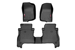 Rough Country Heavy Duty Floor Mats - M - 61501 - Black Patch Performance - ROUGM61501