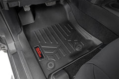 Rough Country Heavy Duty Floor Mats - M - 71313 - Black Patch Performance - ROUGM71313