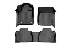 Rough Country Heavy Duty Floor Mats - M - 71770 - Black Patch Performance - ROUGM71770