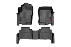 Rough Country Heavy Duty Floor Mats - M - 80513 - Black Patch Performance - ROUGM80513