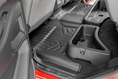Rough Country Heavy Duty Floor Mats - M - 80513 - Black Patch Performance - ROUGM80513