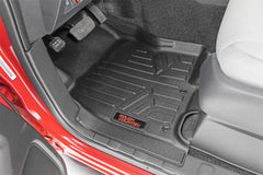 Rough Country Heavy Duty Floor Mats - M - 80515 - Black Patch Performance - ROUGM80515