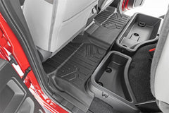 Rough Country Heavy Duty Floor Mats - M - 80515 - Black Patch Performance - ROUGM80515