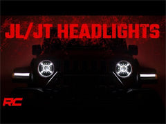 Rough Country LED Headlights - RCH5100 - Black Patch Performance - ROUGRCH5100
