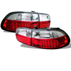 92-95 Honda Civic (Coupe/Sedan) Tail Light Set - Black Patch Performance - SPYD5004642