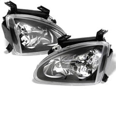 93-97 Honda Civic del Sol Headlight Set - Black Patch Performance - SPYD5012586