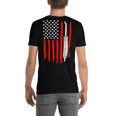 Stack and Flag Shirt with Big Black Patch Logo - from Black Patch Performance