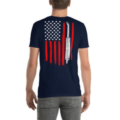 Stack and Flag Shirt with Big Black Patch Logo - from Black Patch Performance