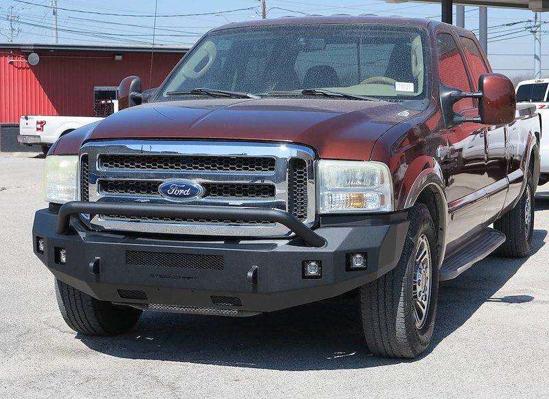 99-07 Ford F250/F350 Steelcraft Fortis Series Textured Black Front Bumper - 7111300hp - Black Patch Performance - STEE7111300HP