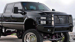 2008-2010 Ford F250/F350 Steelcraft HD Series Gloss Black Front Bumper - HD11320R - Black Patch Performance - STEEHD11320R