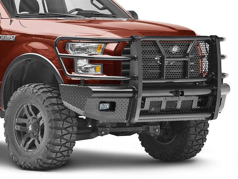 2015-2017 Ford F150 Steelcraft HD Series Gloss Black Front Bumper - HD11410RCC - Black Patch Performance - STEEHD11410RCC