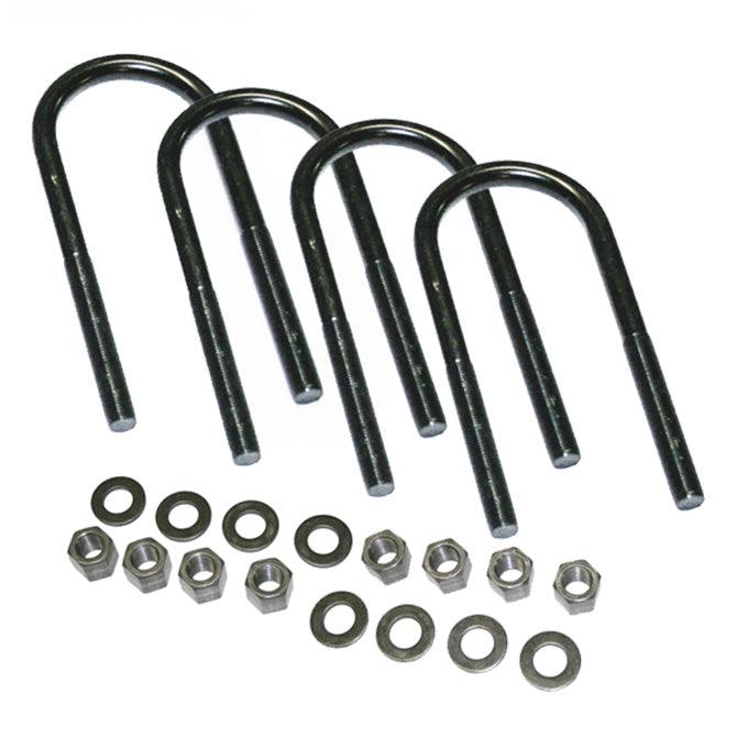 Superlift 10914 U-Bolt 4 Pack - 9/16 x 3 5/8 x 13.5 - Round w/ Hardware - Suspension from Black Patch Performance