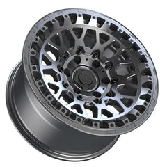 555A-7906312 17X9 6X135 (-12) TIS 555A (HB 87.1) - Black Patch Performance - TIS555A7906312
