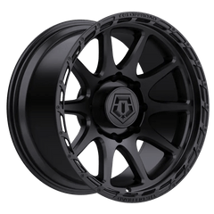 TIS 563B Bolt on Cap Satin Black with Gloss Black Logo for 8 - 6.50/8 - 180 - Black Patch Performance - TISTIS0008BB