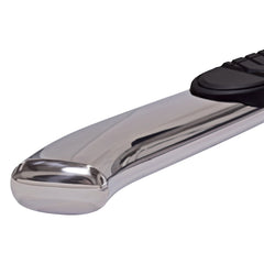 TrailFX Step Nerf Bar With Step Pads 5 Inch Oval Bent Polished Stainless Steel With Welded End Caps Rocker Panel Mount - Black Patch Performance - TRAIA7072S