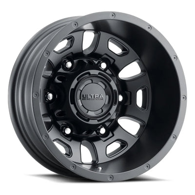 003-6668RSB 16X6 6X180 (-130.5) ULT 003SB Hunter Dually (HB 138.8) - Black Patch Performance - ULTR0036668RSB