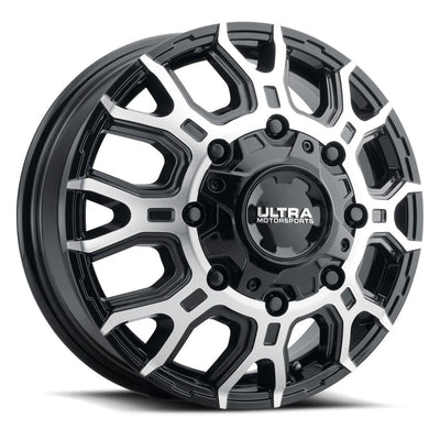 022-7681FU 17X6.5 8X6.50 (+129) ULT 022FU Scorpion Dually (HB 121.7) - Black Patch Performance - ULTR0227681FU