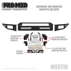 Westin 58-41175 Pro-Mod Front Bumper - Black Patch Performance - WEST5841175
