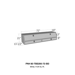 Truck Bed Side Rail Tool Box - Black Patch Performance - WEST80TBS20072BD