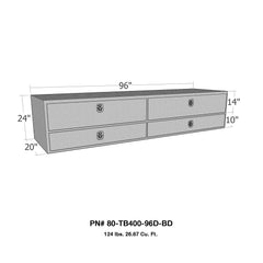 Westin 80-TB400-96D-BD Brute High Cap Stake Bed Contractor Tool Box - Body from Black Patch Performance