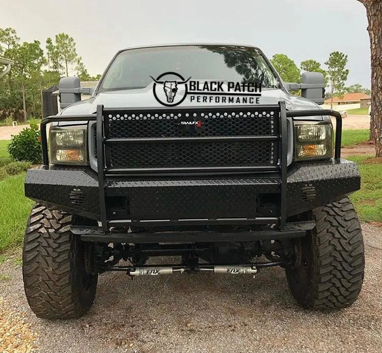 99-04 Ford F250/F350 Trail FX Front Diamond Plate Bumper - BUMPER from Black Patch Performance