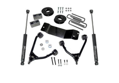 Superlift 3700 3.5" Upper Ctrl Arm Kit-07-16 GM 1500 4WD w OE Cast Stl Ctrl Arms w SL Rr Shocks - Black Patch Performance - 3700