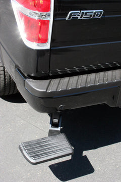 AMP Research 75302-01A Bedstep Flp Dwn Bmpr Stp 06-14 Ford F-150, Incl. Raptor (Excl Flareside) - Black Patch Performance - AMPR7530201A
