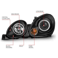 Lexus Headlight Set - Black Patch Performance - ANZO121144