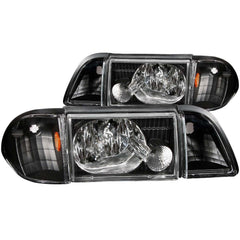 ANZO USA 121192 Crystal Headlight Set - Black Patch Performance - ANZO121192