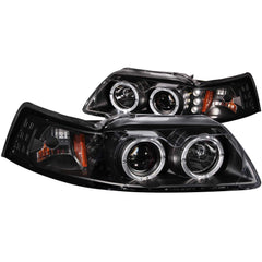 99-04 Ford Mustang Headlight Set - Black Patch Performance - ANZO121303